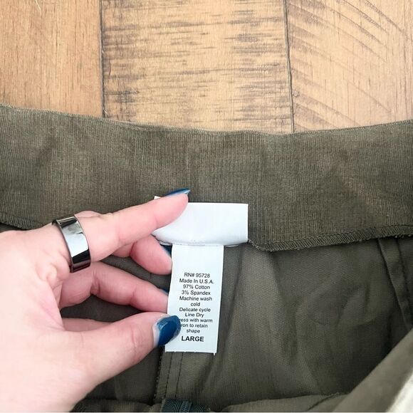 Soft Surroundings Corduroy Wide Leg Pants Size L Front Zip High Rise - Picture 6 of 7